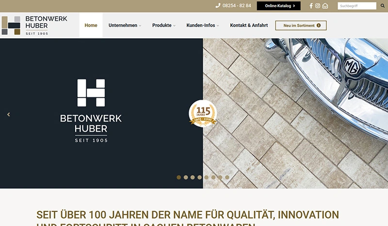 Betonwerk Huber Website